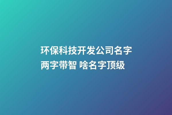 环保科技开发公司名字两字带智 啥名字顶级-第1张-公司起名-玄机派